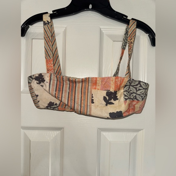 Free People Textured Knit Top in Cream and Orange - Picture 1 of 5